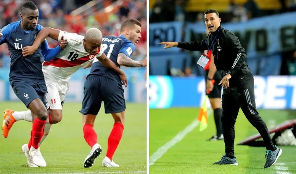 Lionel Scaloni recordó el Perú vs. Francia del Mundial de Rusia 2018. Foto: composición LR Lionel Scaloni recordó el Perú vs. Francia del Mundial de Rusia 2018. Foto: composición LR