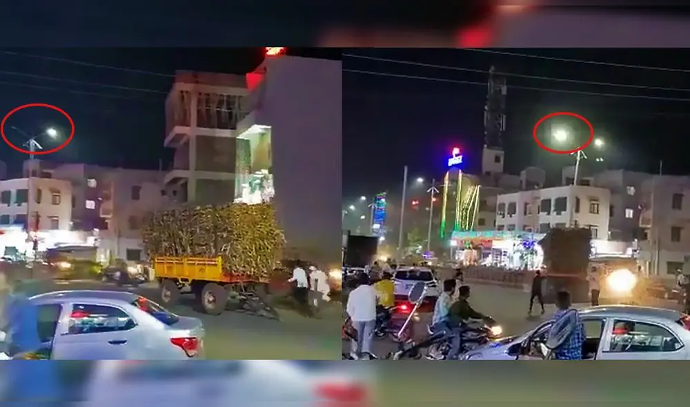 El usuario que compartió el video comentó lo siguiente: “No hubo pérdida de vidas o propiedades, pero la otra farola se encendió”. Foto: captura de Twitter