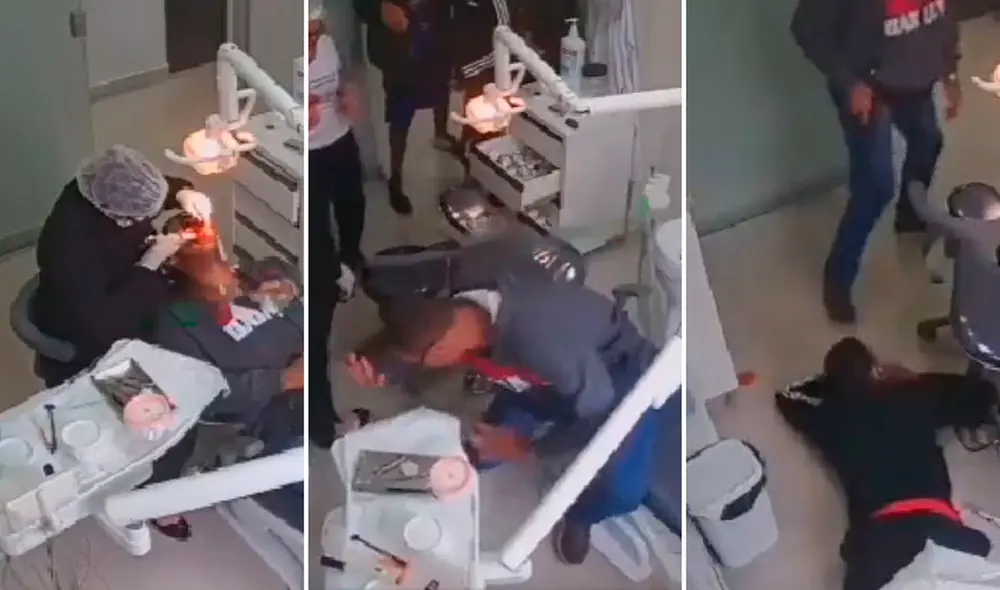Los dos ladrones ingresaron a la clínica dental haciéndose pasar por pacientes. Foto: Twitter Los dos ladrones ingresaron a la clínica dental haciéndose pasar por pacientes. Foto: Twitter