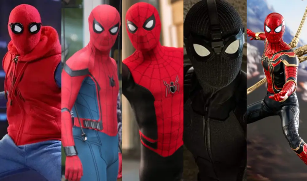 Spiderman Tom Holland: todos los trajes en el UCM. Foto: composición/Marvel/GQ Spiderman Tom Holland: todos los trajes en el UCM. Foto: composición/Marvel/GQ