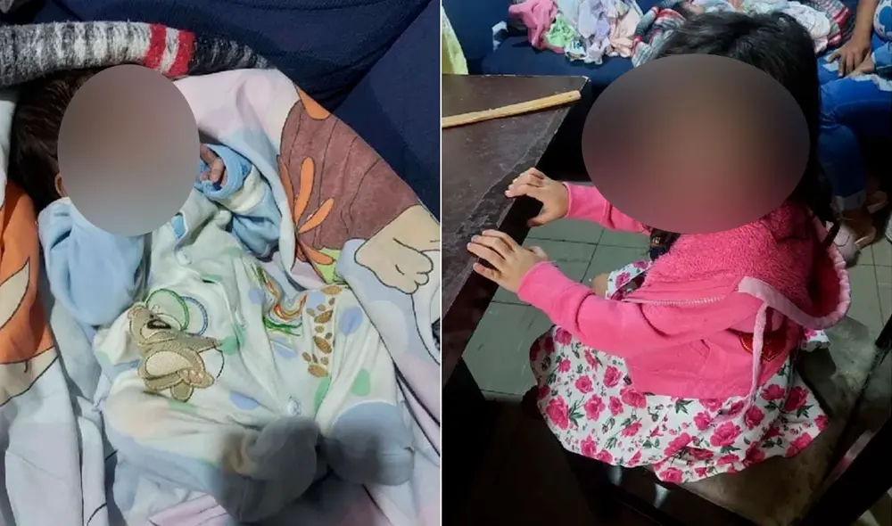 La recién nacida viste un mameluco azul y la niña un vestido estampado con flores rosas y una camisa de tela color rosa. Foto: El Universal La recién nacida viste un mameluco azul y la niña un vestido estampado con flores rosas y una camisa de tela color rosa. Foto: El Universal