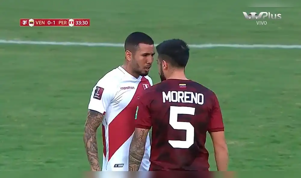 Peña suma dos goles con la selección peruana en las eliminatorias.Foto: Captura VTR Plus Peña suma dos goles con la selección peruana en las eliminatorias.Foto: Captura VTR Plus