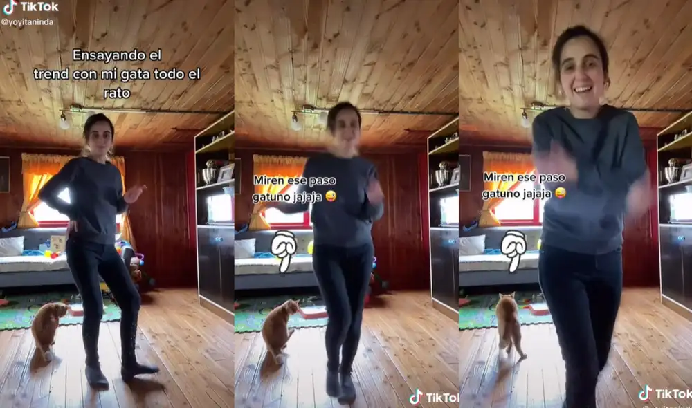 La muchacha terminó realizando su video viral con ayuda de su gatito e hicieron reír a miles en las redes sociales. Foto: captura de TikTok La muchacha terminó realizando su video viral con ayuda de su gatito e hicieron reír a miles en las redes sociales. Foto: captura de TikTok