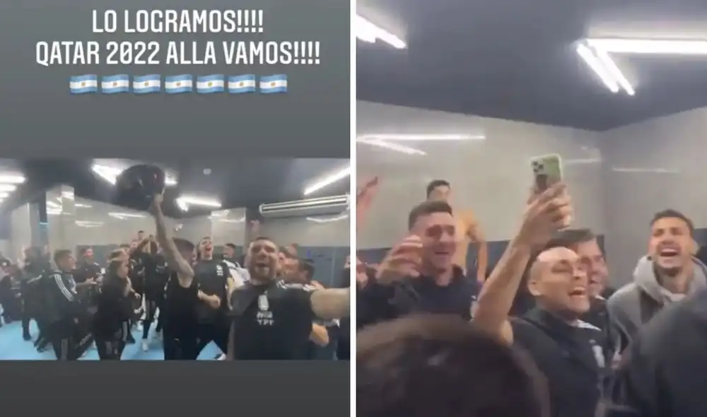 Celebración de Argentina tras clasificar a Qatar. Foto: captura Olé. Celebración de Argentina tras clasificar a Qatar. Foto: captura Olé.