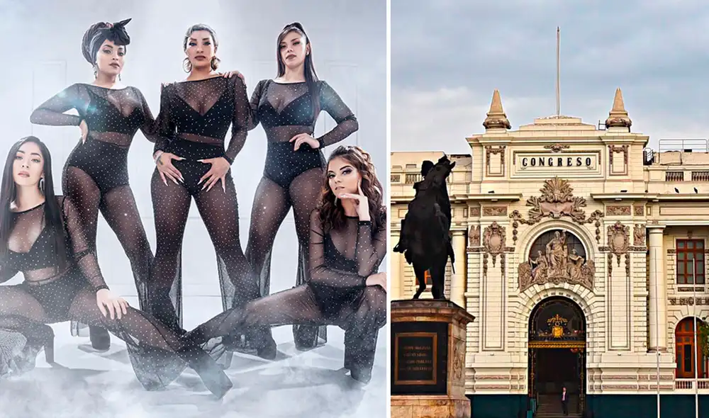 Llegaron las que mandan. La congresista Rosselli Amuruz extendió la invitación a la agrupación femenina de salsa por realzar "la cultura artística del país". Foto: composición/La República