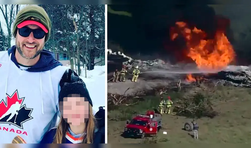 Mike Perdue, que ha sido exaltado como un héroe por los medios locales, junto a su hija sobreviviente. Foto: composición/Facebook-Khou.11 Mike Perdue, que ha sido exaltado como un héroe por los medios locales, junto a su hija sobreviviente. Foto: composición/Facebook-Khou.11