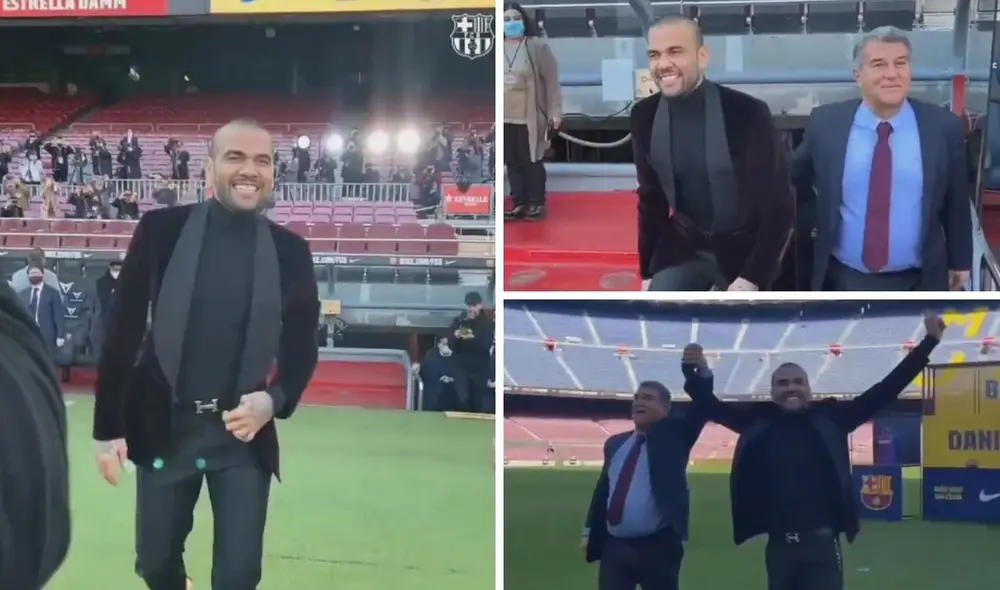 Dani Alves fue presentado oficialmente en el Camp Nou. Foto: FC Barcelona Dani Alves fue presentado oficialmente en el Camp Nou. Foto: FC Barcelona