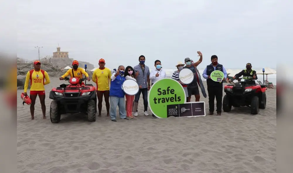 Sello Safe Travels garantiza aplicación de protocolos de bioseguridad para evitar contagios por COVID-19. Foto: Municipalidad de Islay