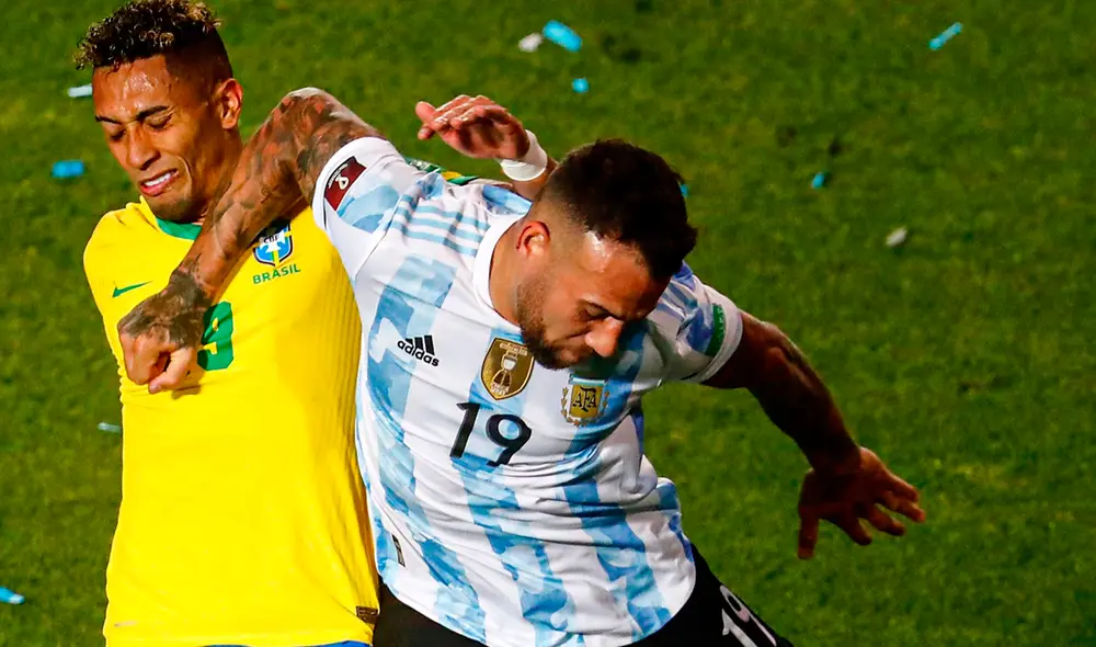 Nicolás Otamendi se pronunció sobre el codazo que le propinó a Raphinha. Foto: AFP Nicolás Otamendi se pronunció sobre el codazo que le propinó a Raphinha. Foto: AFP