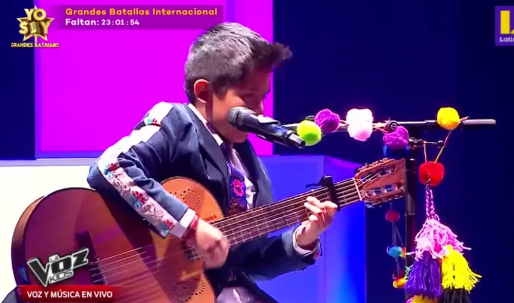 Gianfranco Bustios se presentó en La voz kids. Foto: captura de Latina