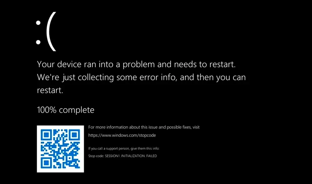 La pantalla de la muerte de Windows 11 pasará de ser color negro a azul. Foto: Xataka