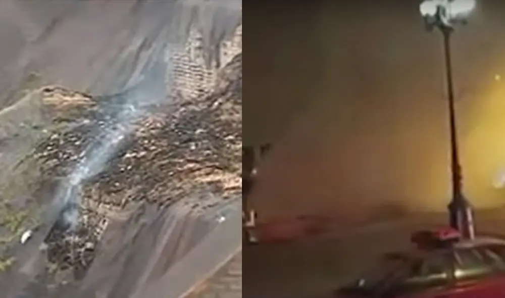 El siniestro ocurrió aproximadamente a las tres de la madrugada de este jueves 18. Foto: captura de Panamericana Televisión