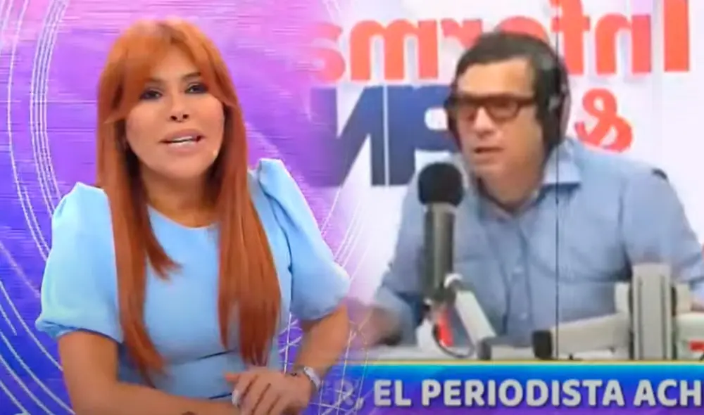 Magaly Medina consideró inapropiada la actitud de Christian Hudtwalcker contra congresista de Perú Libre. Foto: composición/captura/ATV