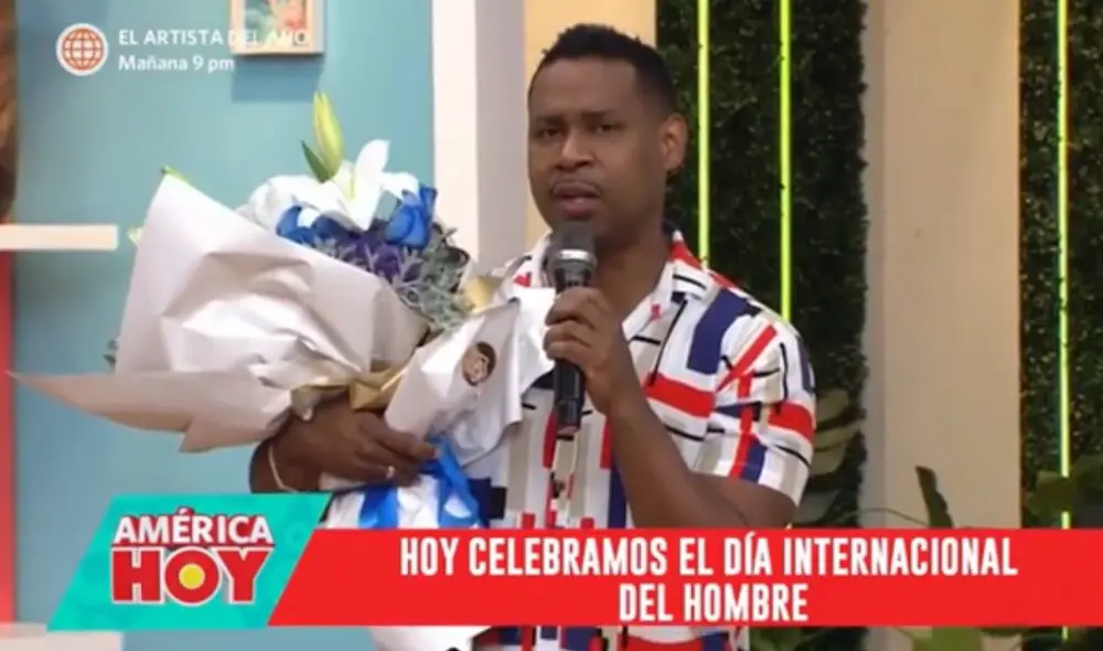 Edson Dávila 'Giselo' expresó un divertido mensaje al recibir el detalle. Foto: captura de América TV Edson Dávila 'Giselo' expresó un divertido mensaje al recibir el detalle. Foto: captura de América TV
