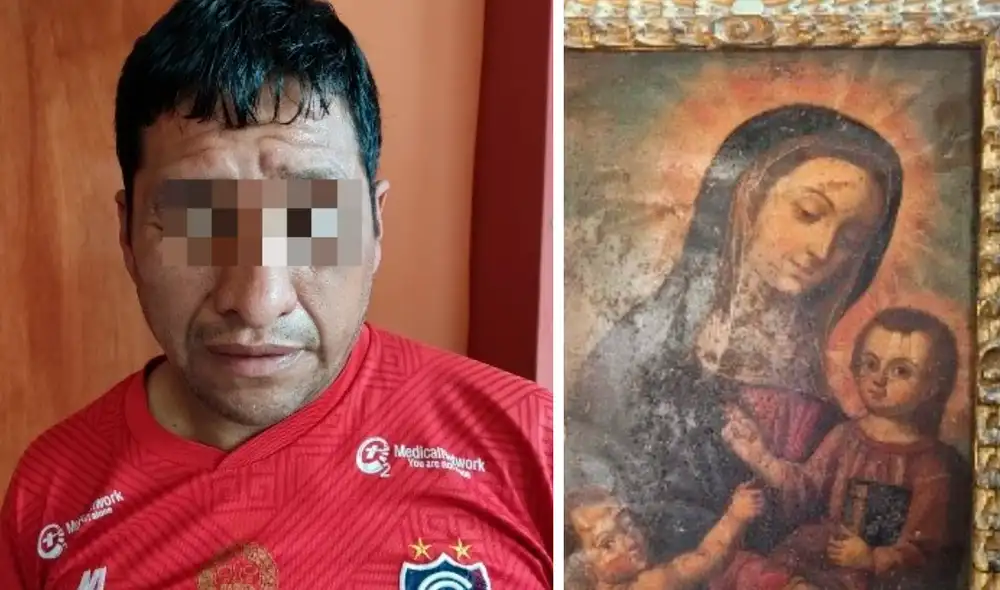 El robo registrado en setiembre constituyó la sustracción de 11 cuadros coloniales y una efigie de la época contemporánea. Foto: PNP