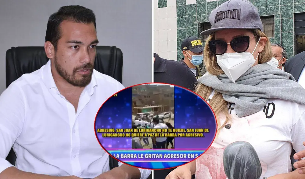 Magaly Medina expuso las imágenes de la visita de Álvaro Paz de la Barra a San Juan de Lurigancho. Foto: composición