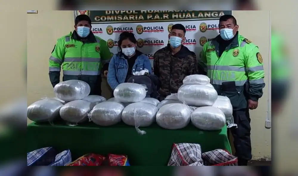 Pareja llevaba la droga escondida dentro de sus equipajes. Foto: PNP Pareja llevaba la droga escondida dentro de sus equipajes. Foto: PNP