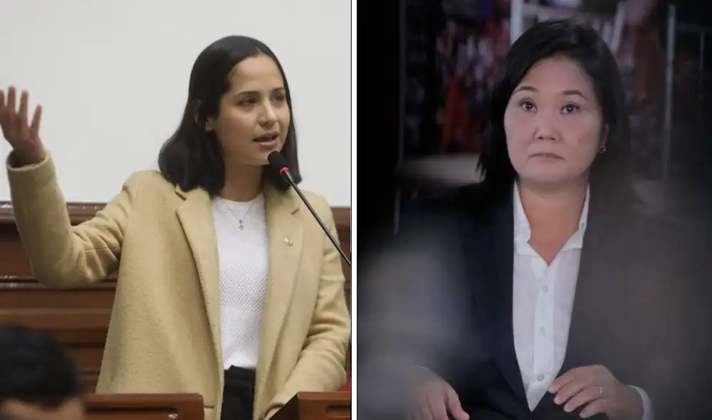 Congresista Sigrid Bazán cuestiona a Keiko Fujimori tras anuncio de apoyo a moción de vacancia. Foto: Composición La República