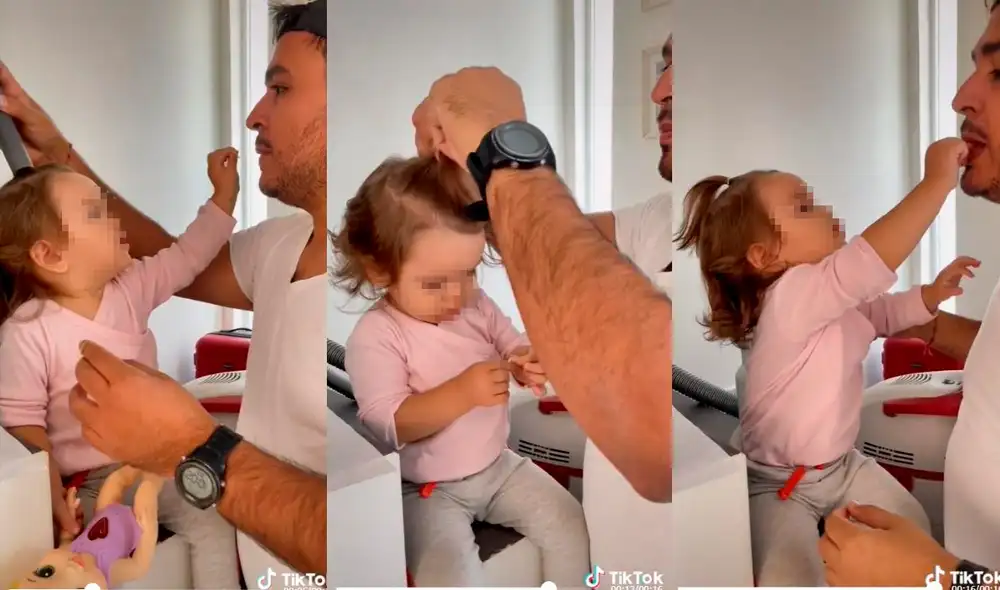 El usuario genera miles de reacciones cuando comparte en redes todas las vivencias que tiene con su niña. Foto: captura de TikTok El usuario genera miles de reacciones cuando comparte en redes todas las vivencias que tiene con su niña. Foto: captura de TikTok