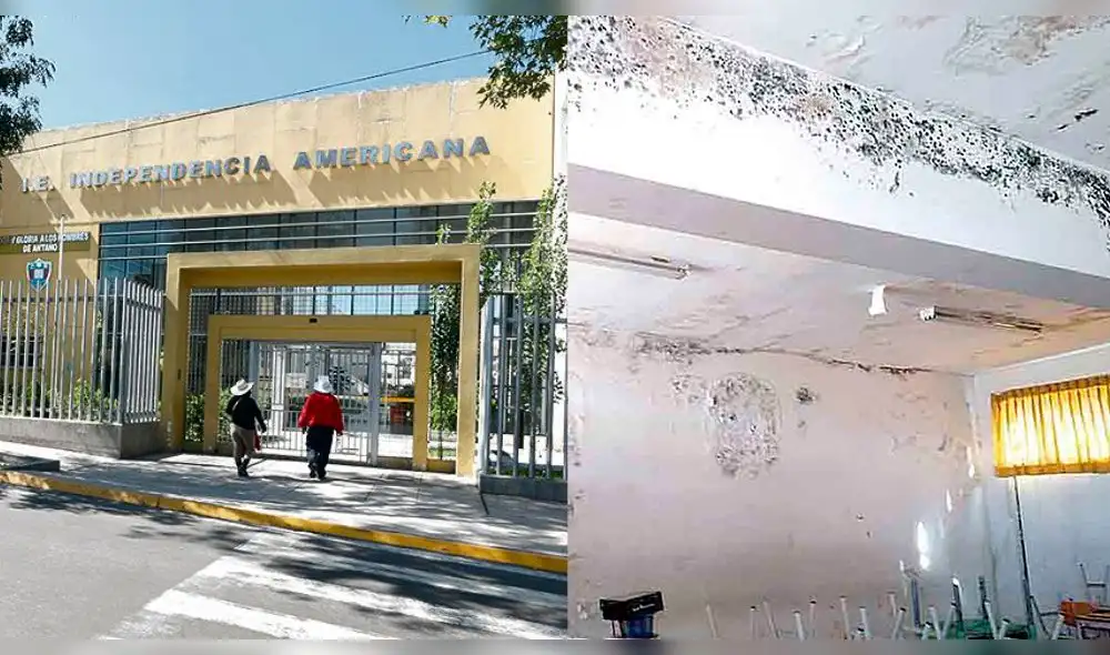 El director mencionó que el Pronied recién establecerá un expediente técnico a mediados de marzo 2022. No pueden esperar porque ya inicia la temporada de lluvias, por lo que destinará un presupuesto para impermeabilizar techos. Foto: composición/La República