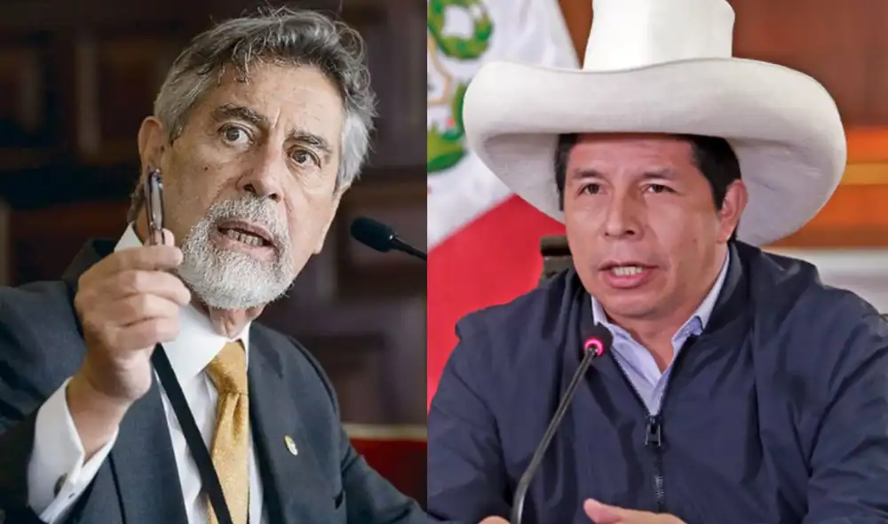 Francisco Sagasti cuestionó la intención de Patricia Chirinos de vacar al presidente Pedro Castillo. Foto: composición/La República