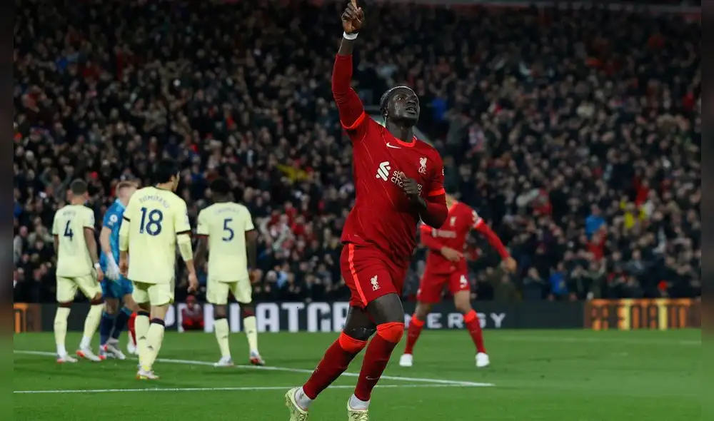 Sadio Mané marcó el 1-0 ante el Arsenal por la Premier League. Foto: Twitter Premier League