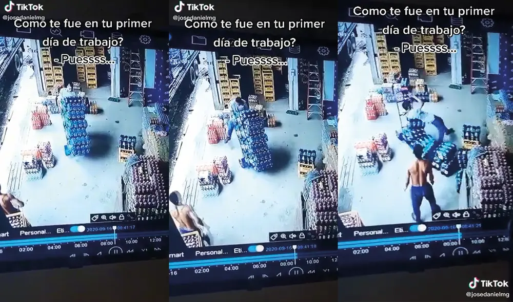 Su compañero intentó ayudarlo, pero llegó muy tarde. Foto: captura de TikTok Su compañero intentó ayudarlo, pero llegó muy tarde. Foto: captura de TikTok
