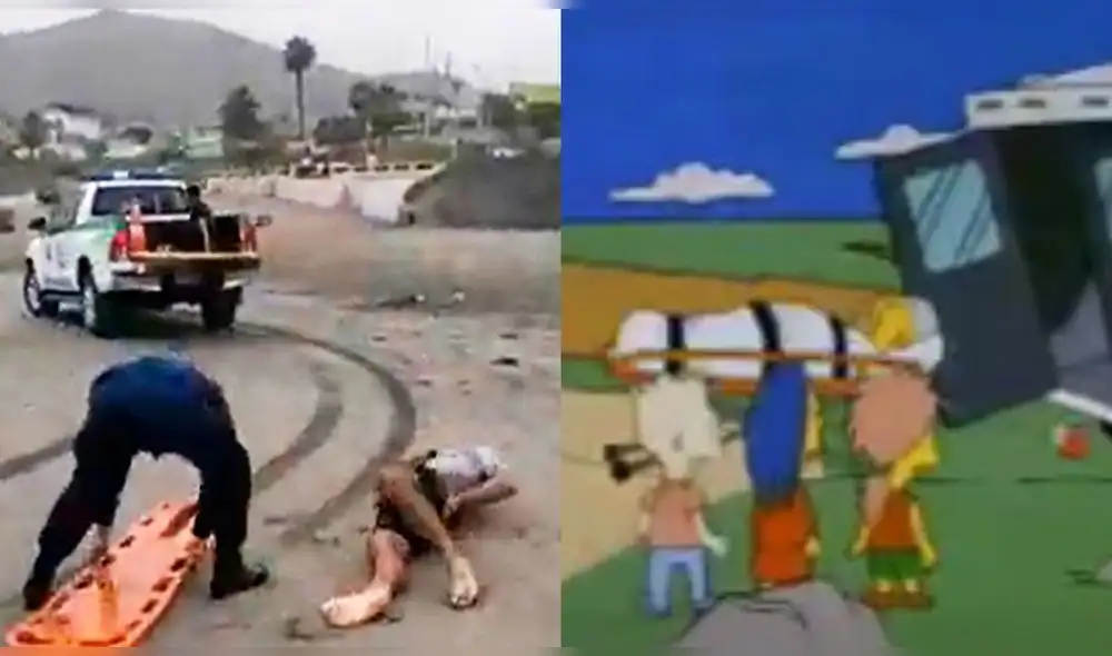 "Un Internauta recordó que algo semejante le ocurrió a Homero en un episodio de Los Simpson”, afirmó el canal internacional. Foto: composición/capturas de Twitter