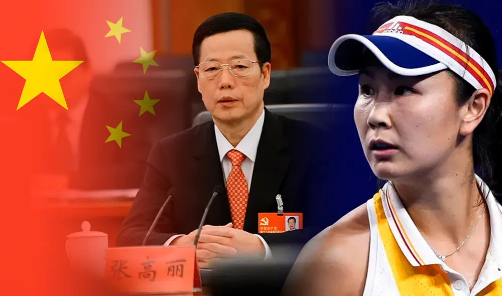 El antiguo viceprimer ministro Zhang Gaoli acusado de violación a Peng Shuai. Hoy la deportista sigue desaparecida y el Gobierno mantiene un silenció cómplice. Foto: composición/AFP