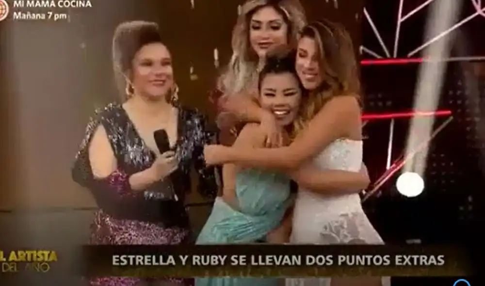 Estrella Torres se enfrentó en el vesus contra Yahaira Plasencia. Foto: captura El artista del año/América TV