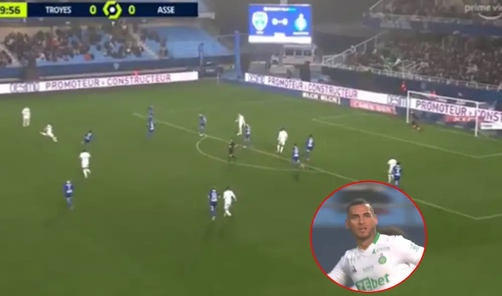 Miguel Trauco anotó su primer gol de la temporada en el Saint-Étienne. Foto: captura de Amazon Prime Video