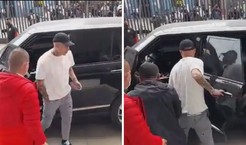 Paolo Guerrero llegó en su camioneta al Estadio Nacional. Foto: captura Renato Landivar Cano Paolo Guerrero llegó en su camioneta al Estadio Nacional. Foto: captura Renato Landivar Cano