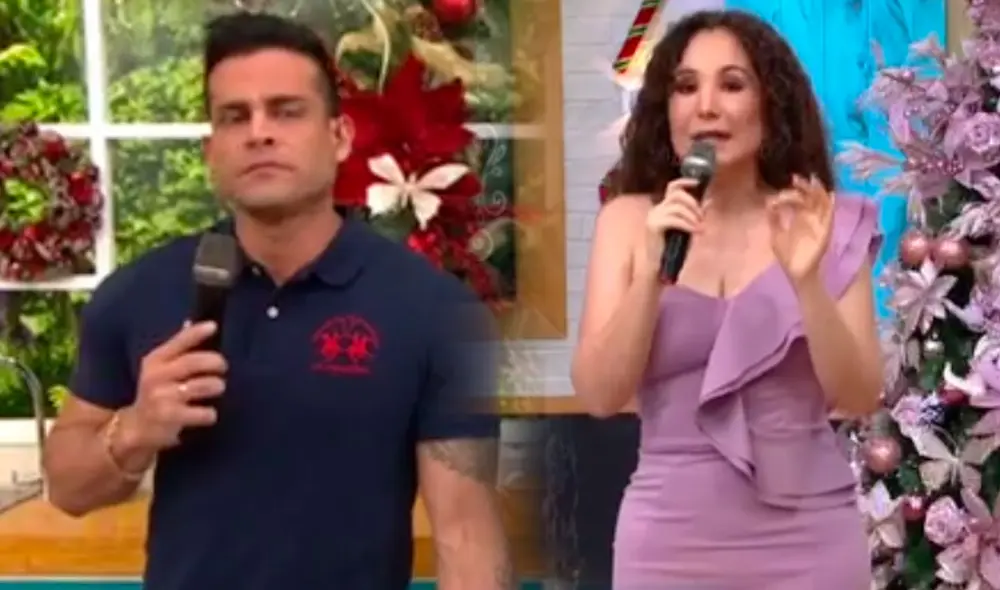 Janet Barboza elogió el talento artístico de Christian Domínguez. Foto: captura/América TV