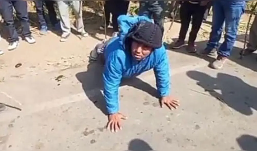 Tras el ejercicio físico impuesto, el sujeto pudo seguir su camino. Foto: captura/Exitosa