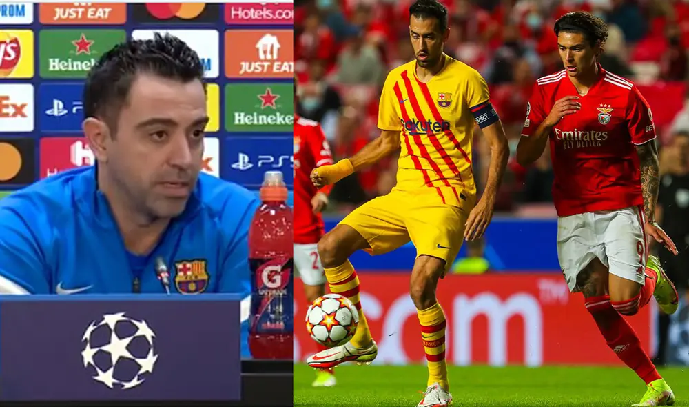 FC Barcelona vs. Benfica: Xavi Hernández se pronunció sobre el partido de este martes 23 de noviembre por Champions. Foto: Composición LR