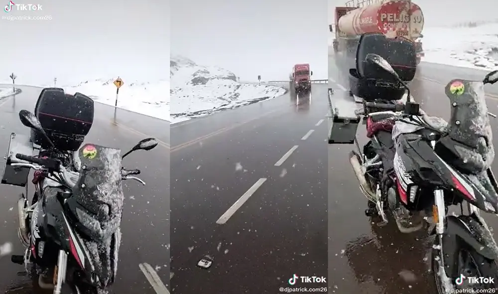 El hombre que grabó se encontraba varado en la carretera. Foto: captura de TikTok