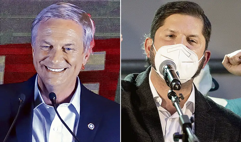 Sólido. Kast tiene el 'momentum' a su favor, según expertos. Mientras que Boric ganó en la simbólica Región Metropolitana. Foto: composición La República