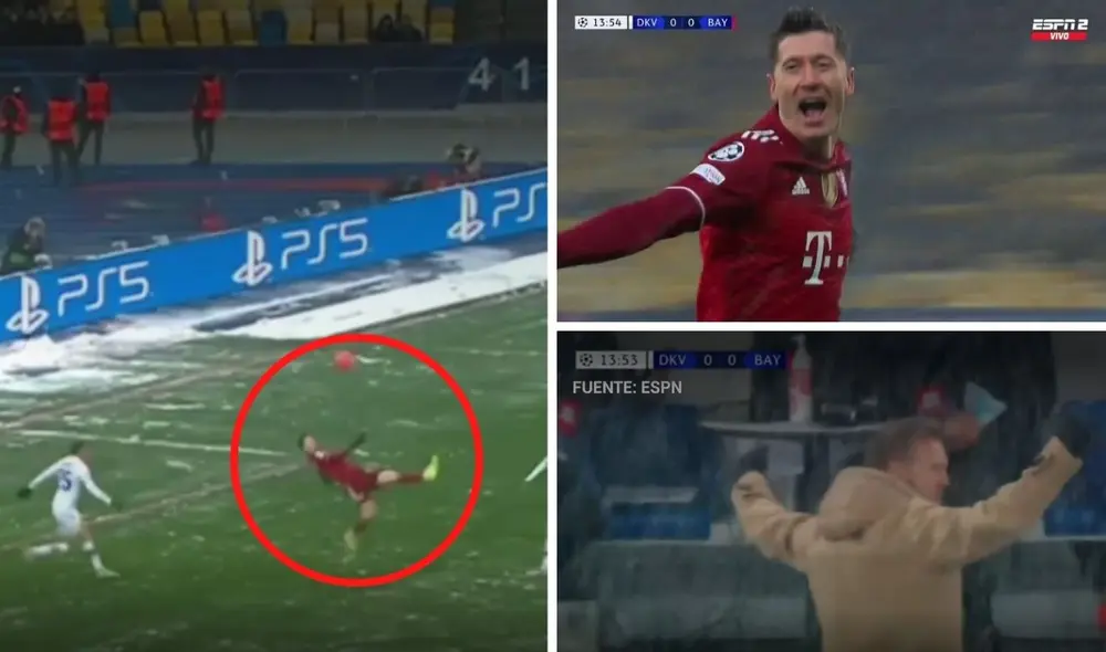 Robert Lewandowski anotó el 1-0 para el Bayern. Foto: captura ESPN. Robert Lewandowski anotó el 1-0 para el Bayern. Foto: captura ESPN.