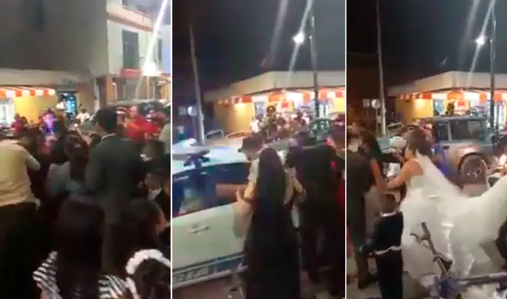 El sorpresivo acto fue captado por los invitados y transeúntes del lugar. Foto: captura de video