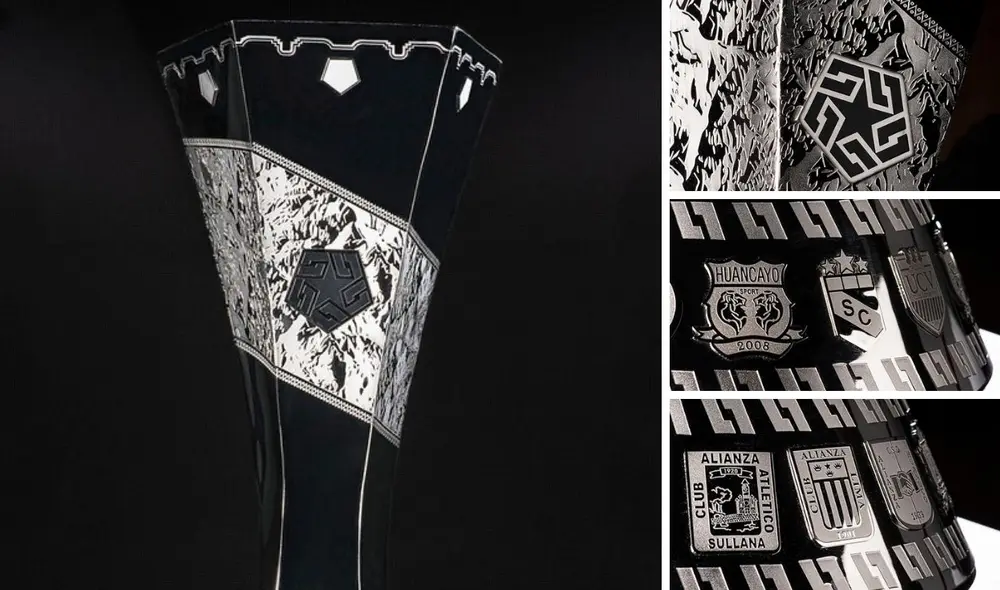 El hermoso trofeo de la Liga 1. Foto: FPF.