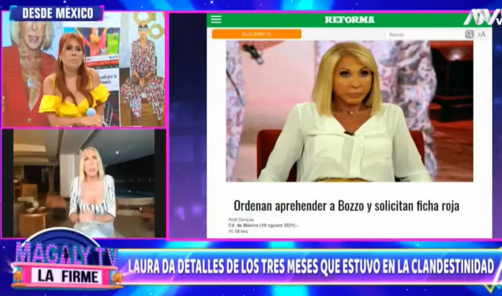 Laura Bozzo agradeció el apoyo incondicional de Andrés Hurtado. Foto: Magaly TV/ Captura.