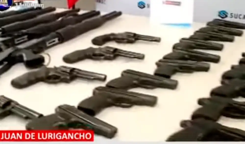 Sucamec señaló que armas fueron encontradas en situación de precariedad. Foto: captura Panamericana TV