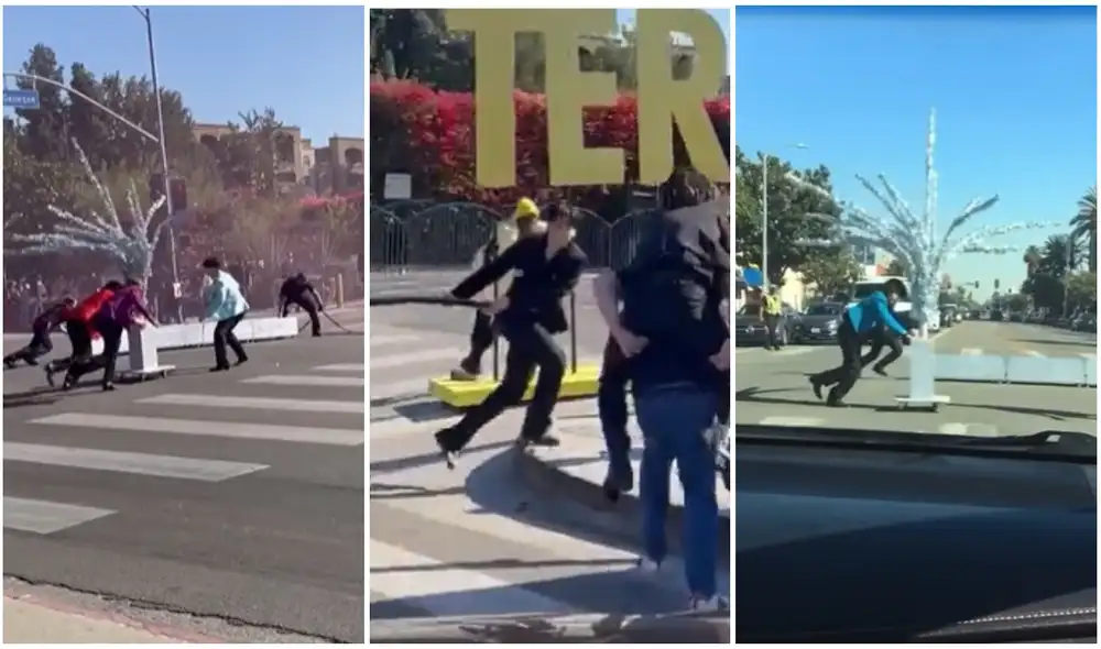 Bangtan ayuda a staff durante grabación. Foto: composición La República / capturas / Video: Twitter