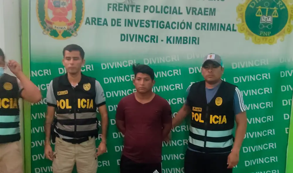 Con este sujeto,ya serían dos los integrantes de la banda criminal ‘Los Malditos del Vraem’. Foto: PNP