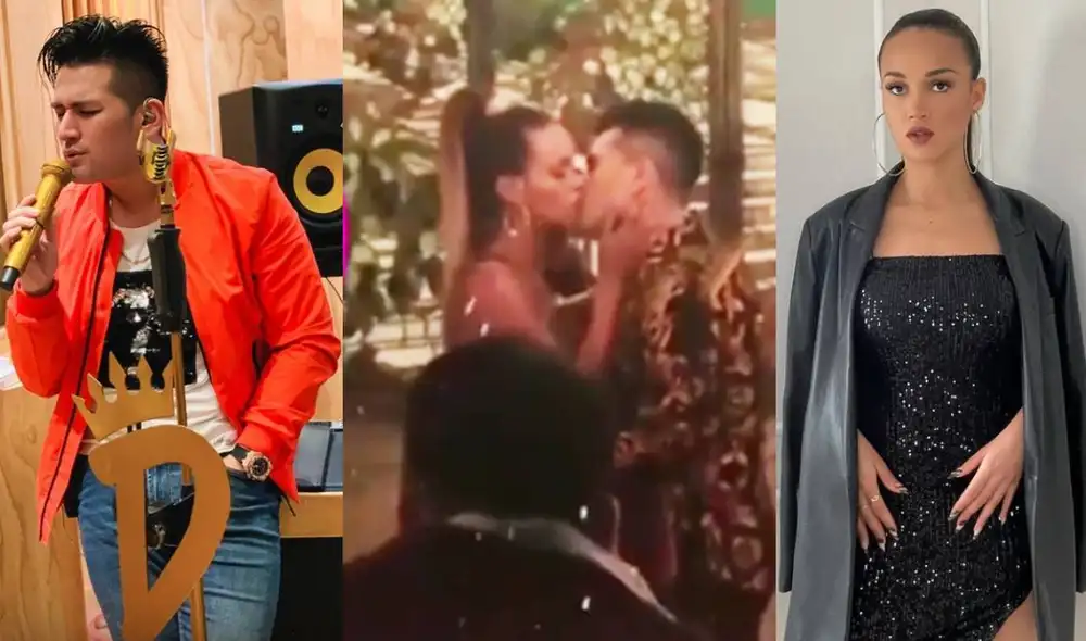 Deyvis Orosco y Angie Arizaga fueron protagonistas de romántica escena en videoclip. Foto: composición/ Instagram/ captura de Willax TV