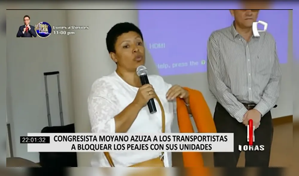 Martha Moyano insta a los transportistas a bloquear los peajes. Martha Moyano insta a los transportistas a bloquear los peajes.