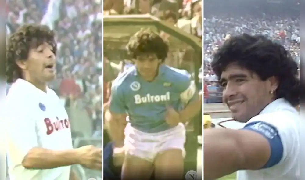Maradona consiguió cinco títulos con el Napoli. Foto: captura Twitter SCC Napoli