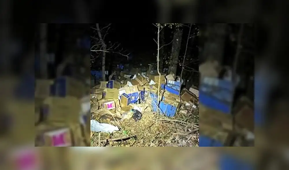 La compañía FedEx, al enterarse del hecho, envió sus camiones y conductores para comenzar a cargar los empaques. Foto: Telemundo