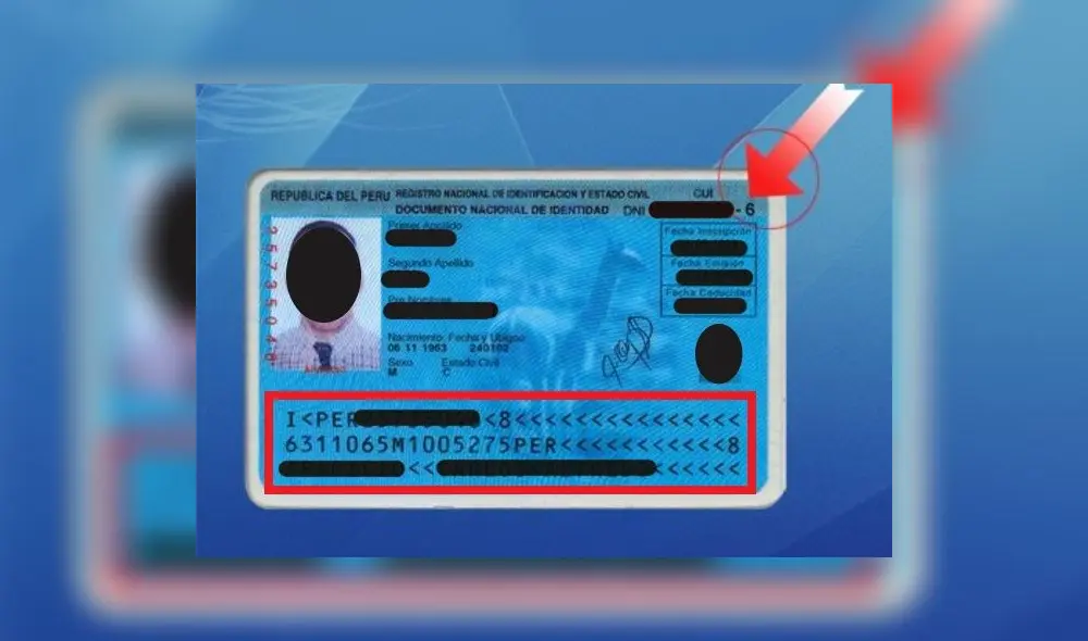 El DNI cuenta en la parte inferior con tres líneas, que son el código OACI. Foto: Reniec
