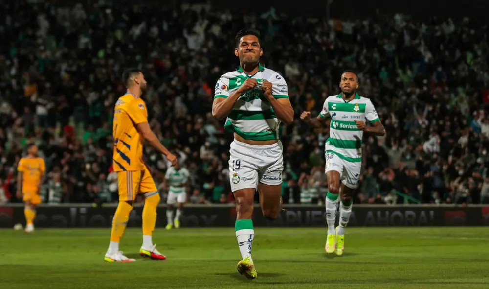 Eduardo Aguirre marcó su segundo tanto en el Apertura MX. Foto: Twitter @ClubSantos Eduardo Aguirre marcó su segundo tanto en el Apertura MX. Foto: Twitter @ClubSantos